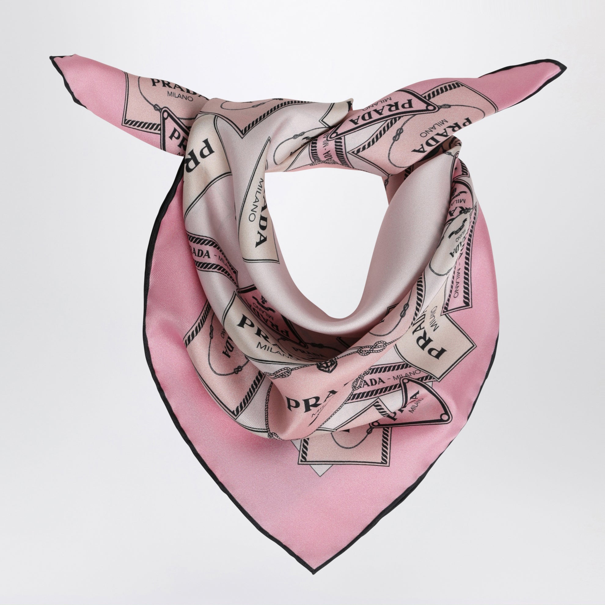 Bedrucktes Seidentwill-Tuch 55 rosa