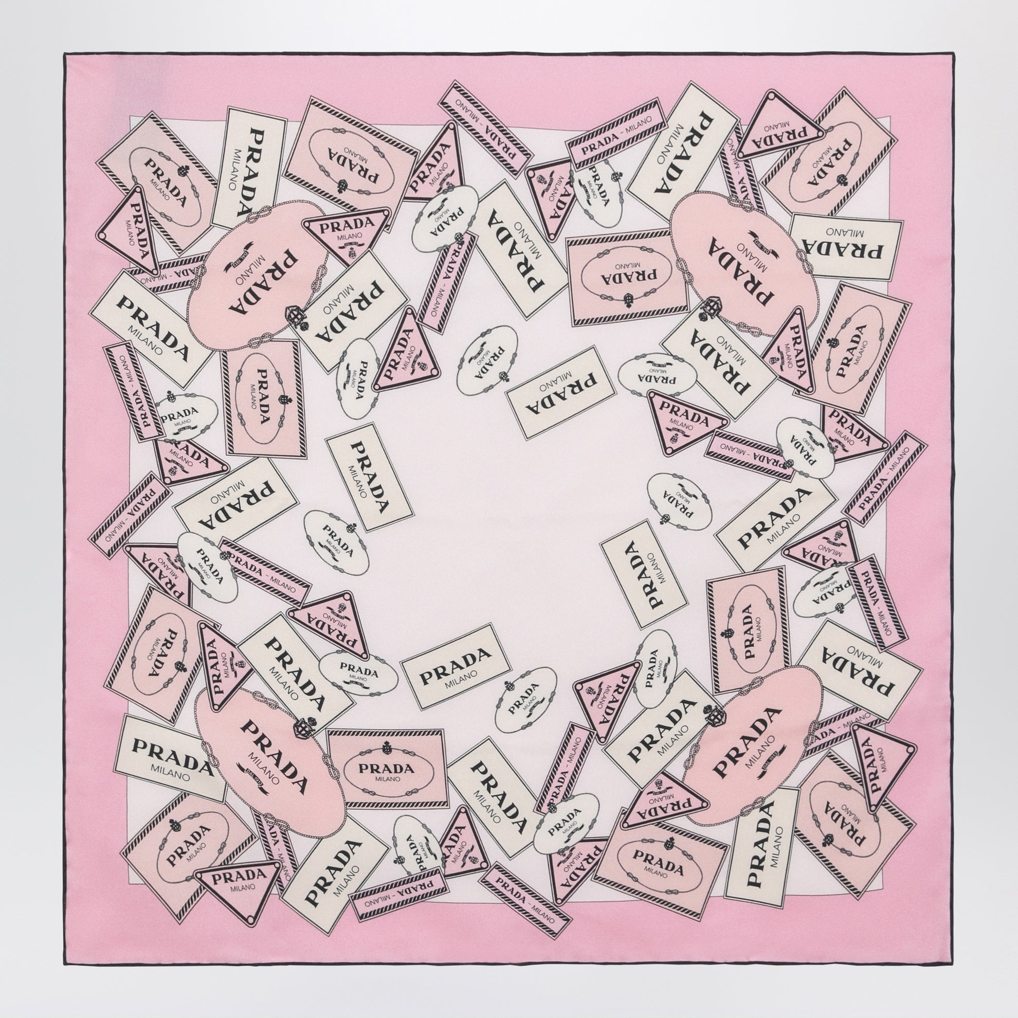 Bedrucktes Seidentwill-Tuch 55 rosa