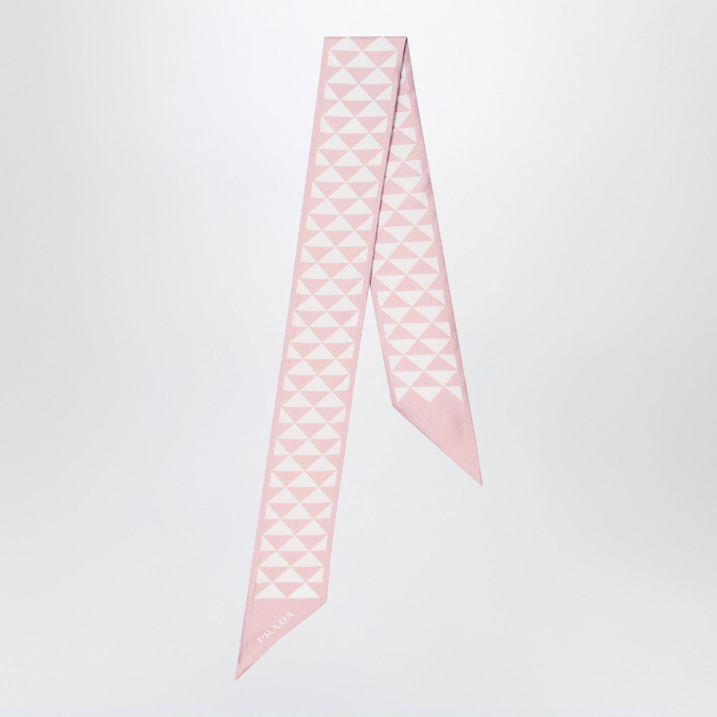 Silk jacquard scarf pink/white