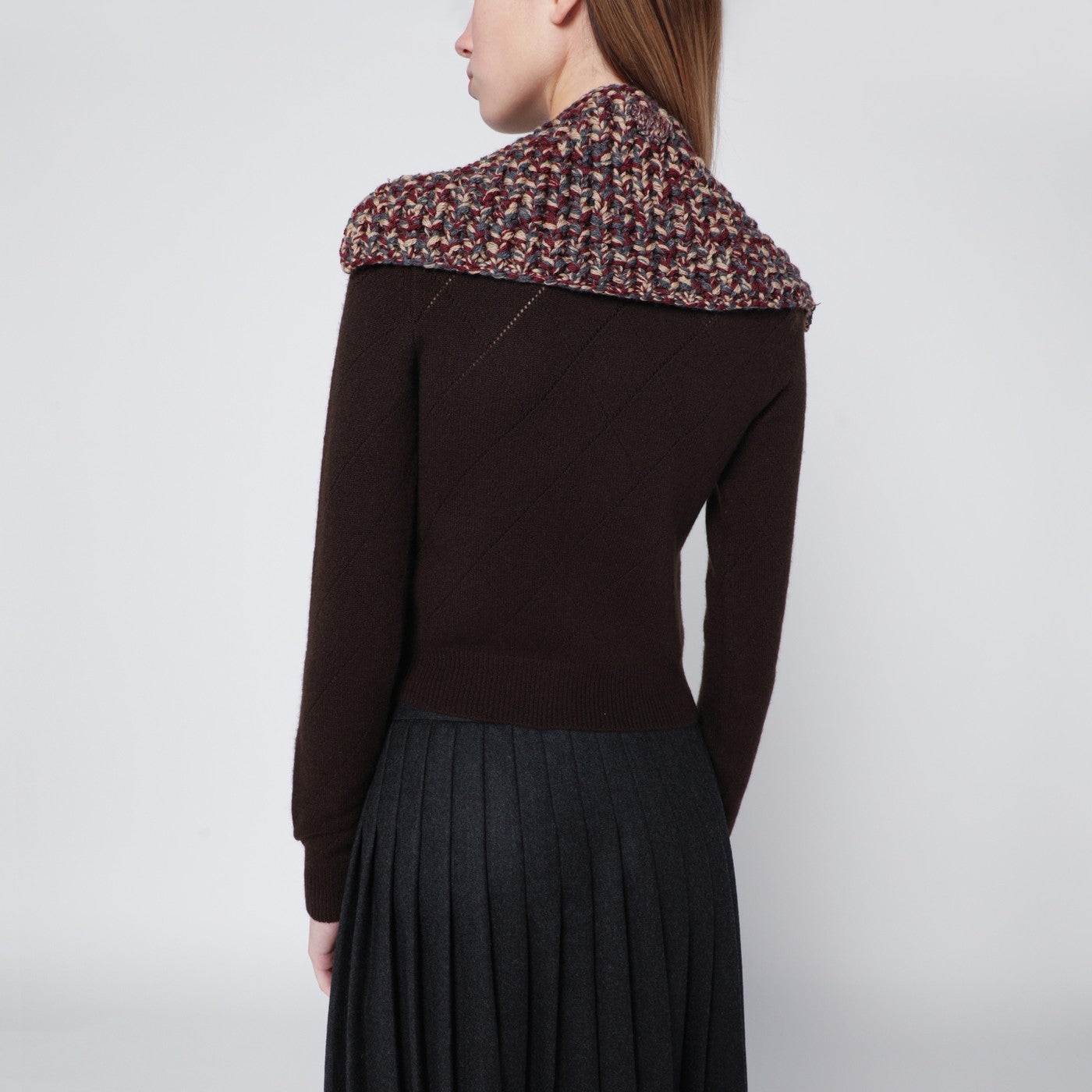 Wool and cashmere knit collar