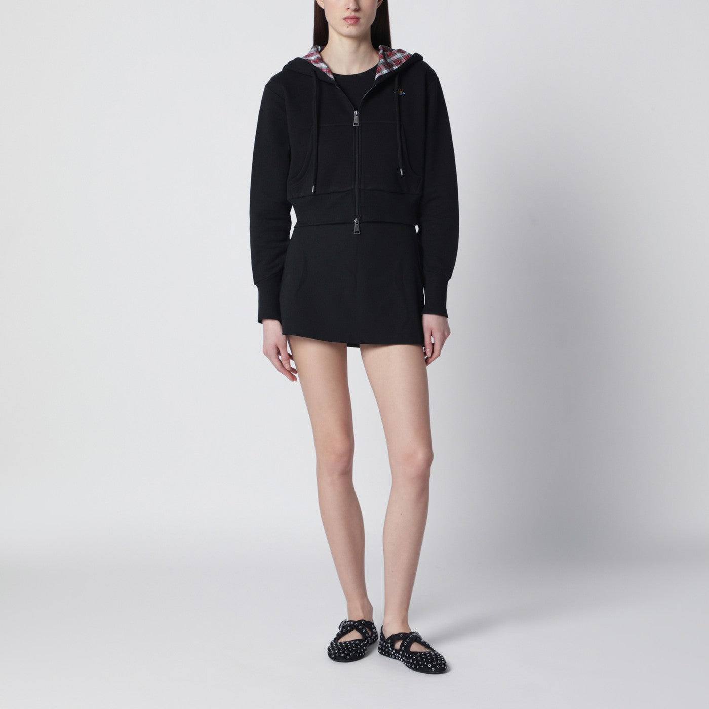Black cropped sweatshirt with Orb logo