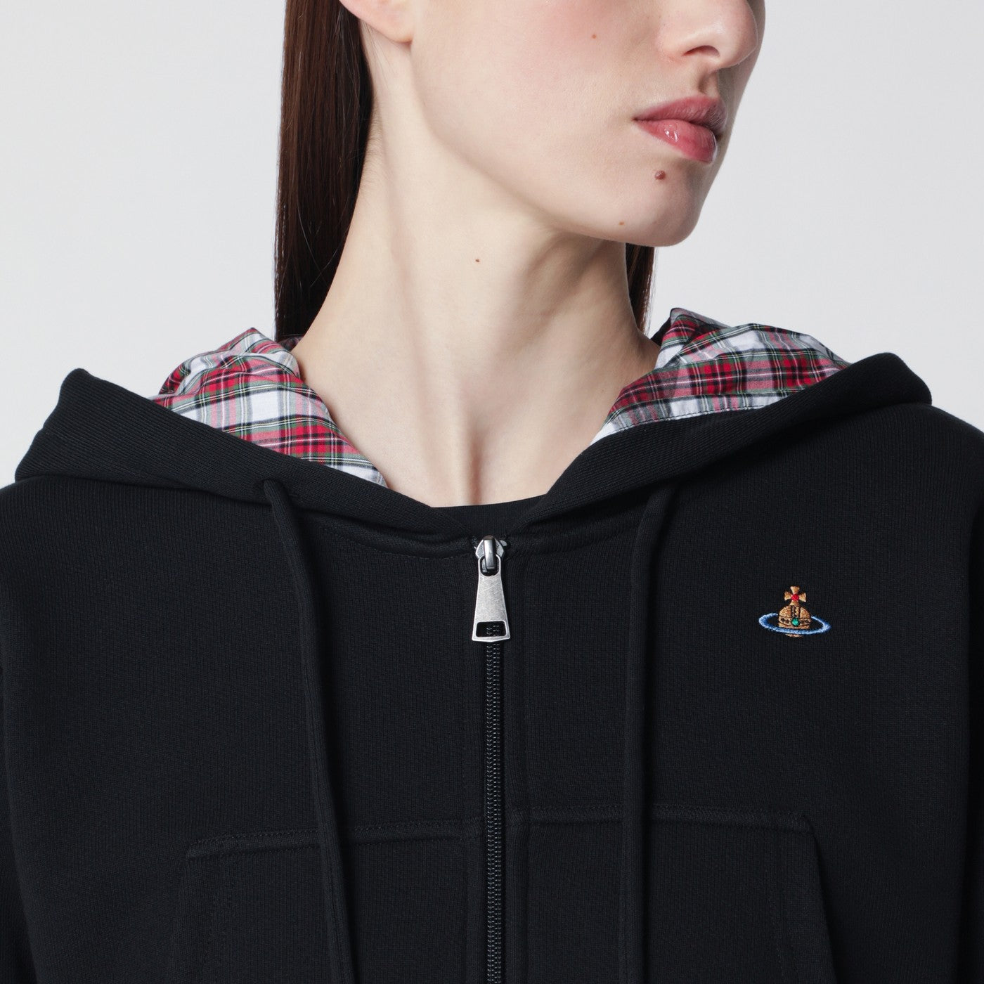 Black cropped sweatshirt with Orb logo