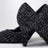 Blauer gestrickter Pumps