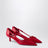 Red Leather Side-Open Pumps