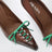 Décolleté color cacao in pelle effetto anticato