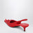 Décolleté slingback rosse in seta e viscosa