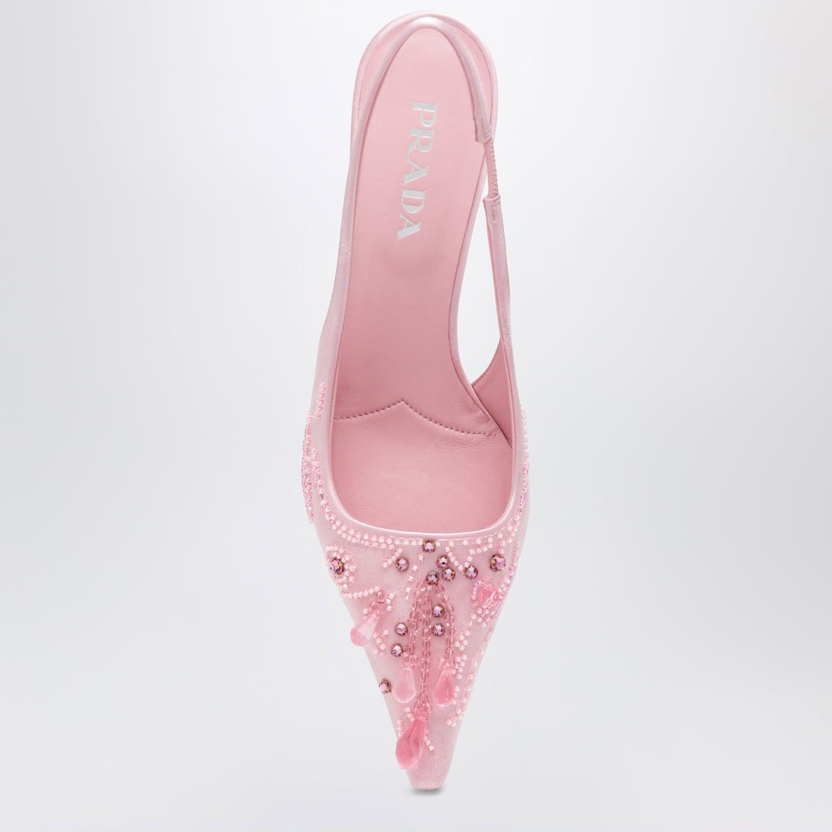 Décolleté slingback rosa in seta e viscosa