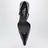 Black brushed leather side-open pumps