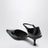 Black brushed leather side-open pumps