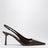 Burnt leather slingback pumps