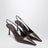 Burnt leather slingback pumps