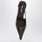 Burnt leather slingback pumps