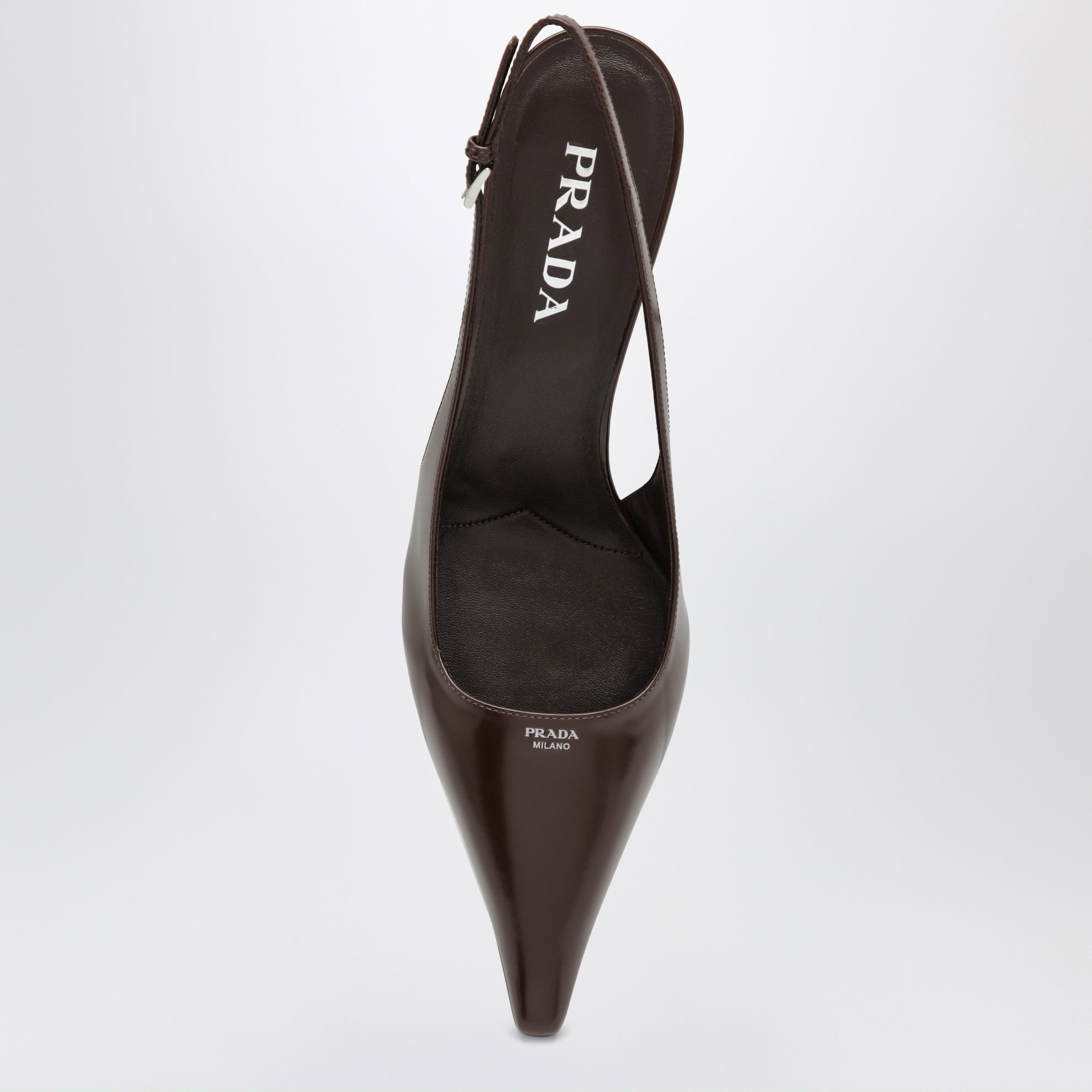 Burnt leather slingback pumps