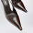 Burnt leather slingback pumps