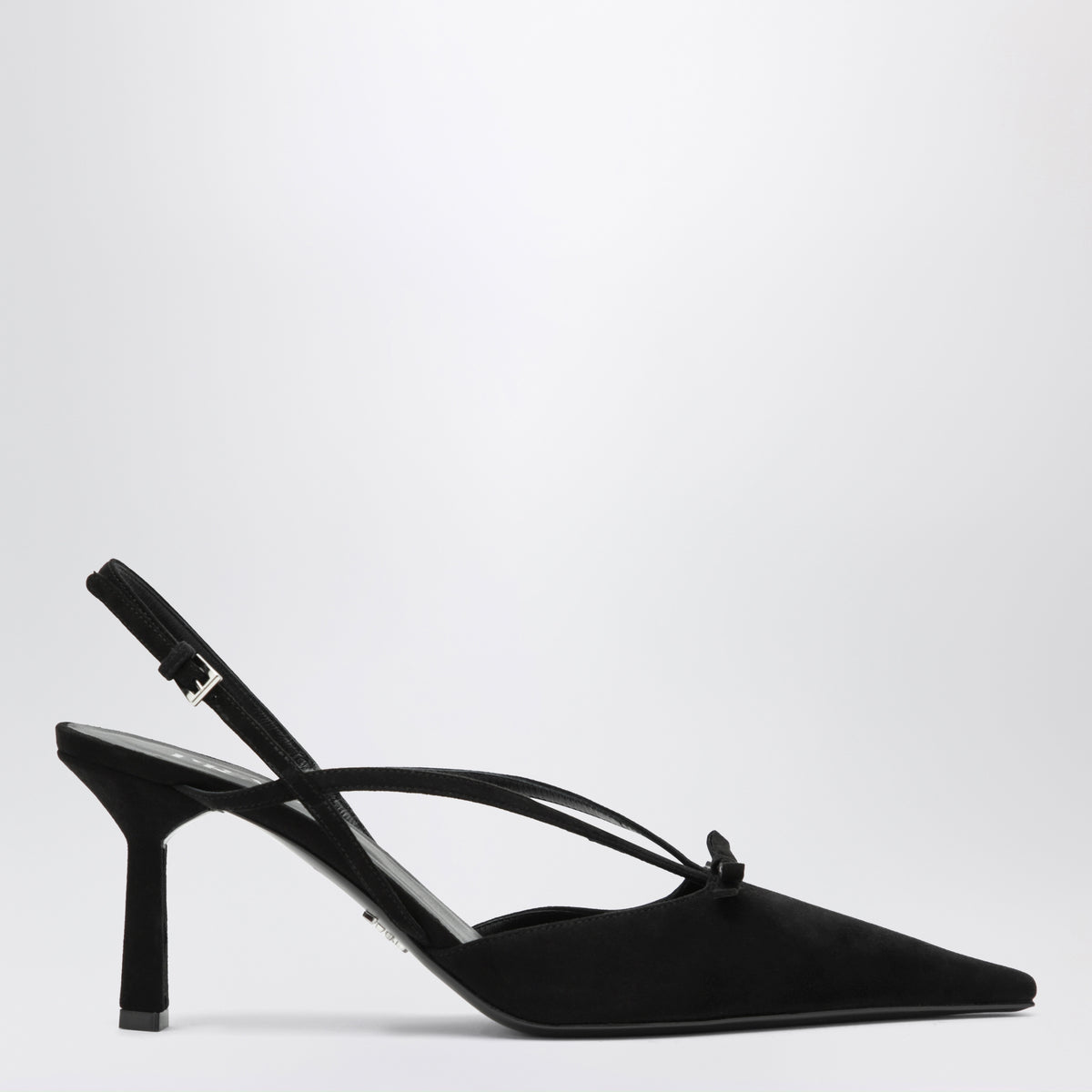 Escarpins slingback noirs en daim