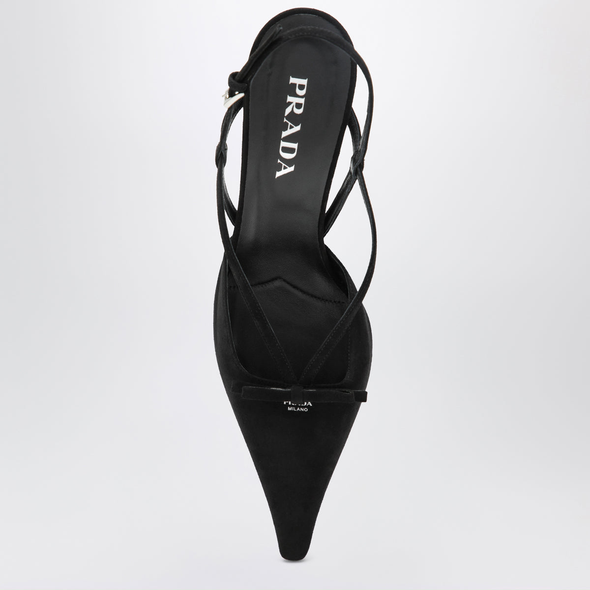 Escarpins slingback noirs en daim