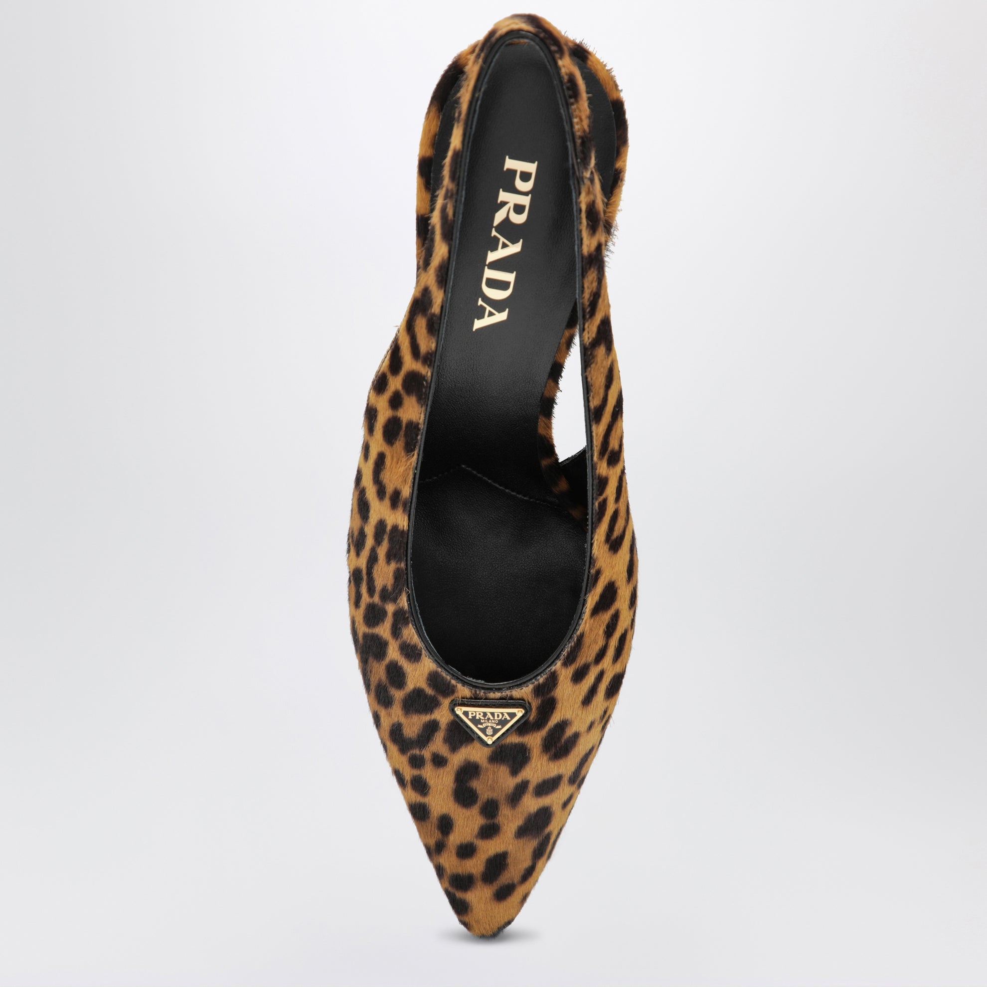 Escarpins slingback en poulain à imprimé léopard