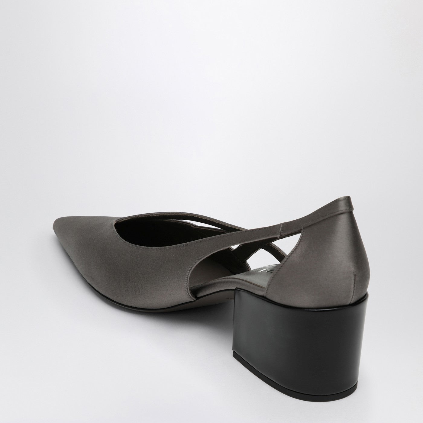 Slate grey satin décolleté with cut out