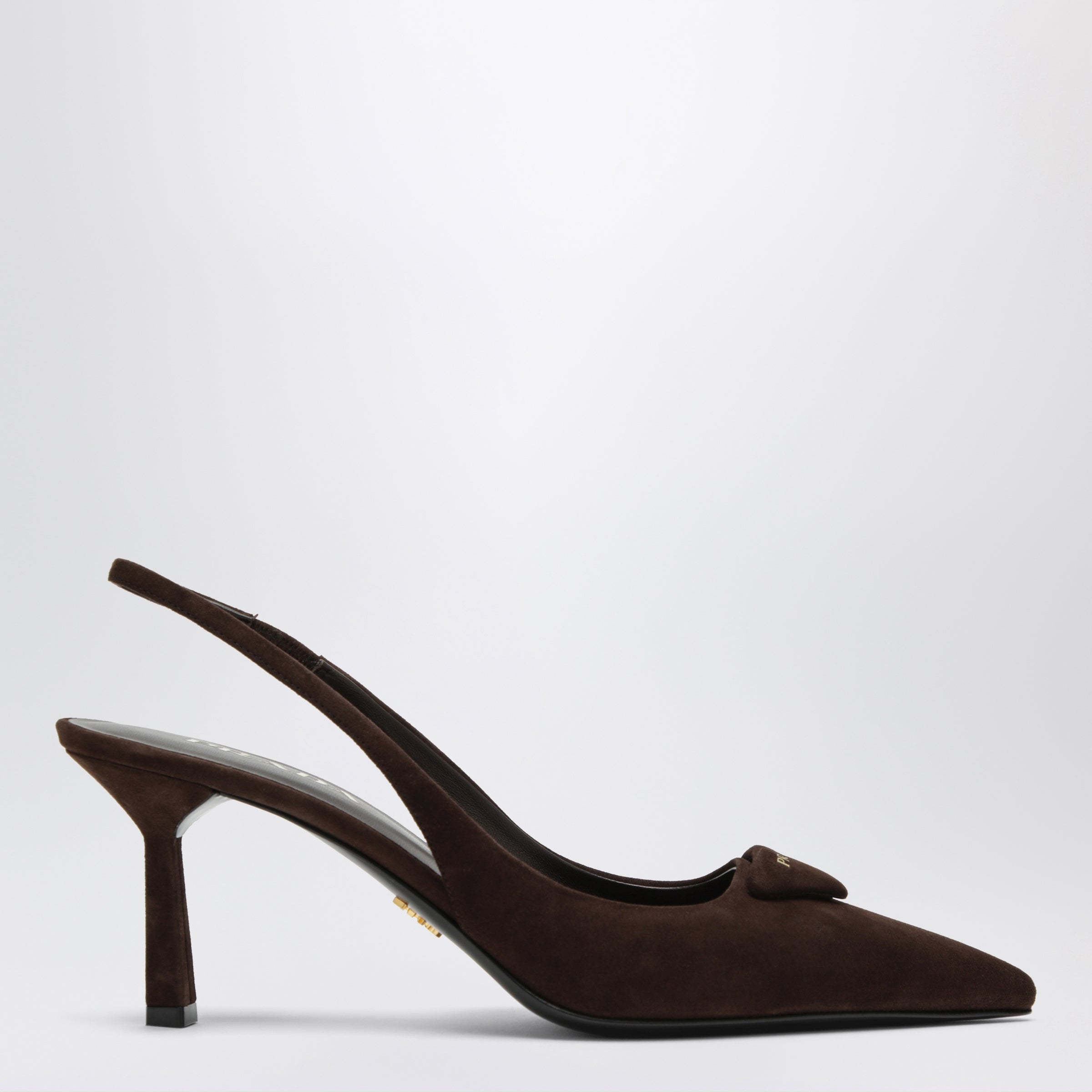 Prada Dark brown suede slingback pumps | TheDoubleF
