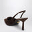 Dark brown suede slingback pumps