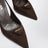 Dark brown suede slingback pumps