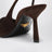 Dark brown suede slingback pumps
