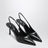 Escarpins slingback en cuir brossé noir
