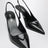 Escarpins slingback en cuir brossé noir