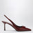 Décolleté slingback in pelle spazzolata color porpora
