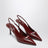 Décolleté slingback in pelle spazzolata color porpora