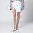 Asymmetrical white mini skirt in cotton blend