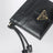Porte-cartes en cuir noir avec logo triangle