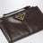 Dark Brown Calf Leather Zip Card Holder