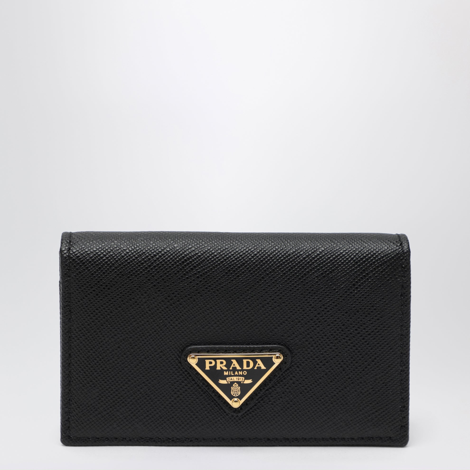 Black Saffiano leather card case