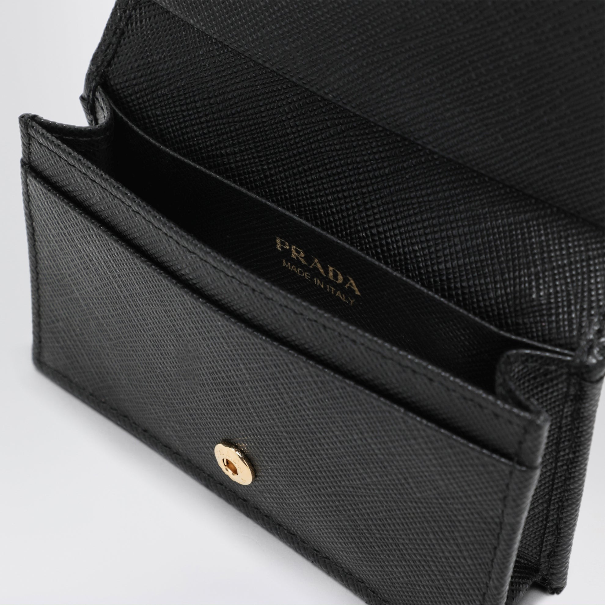 Black Saffiano leather card case