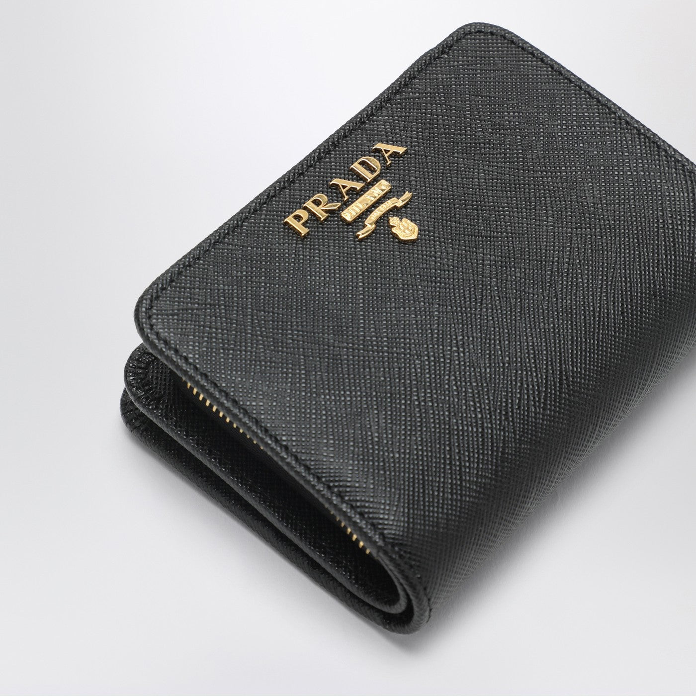 Small black Saffiano leather wallet