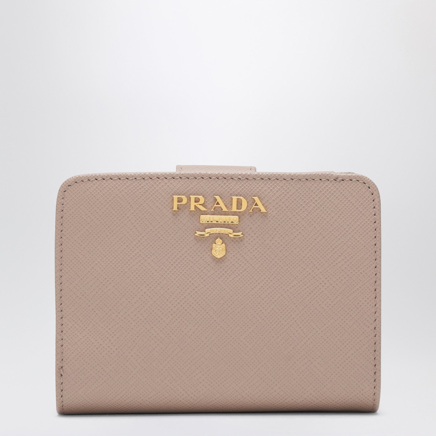 Small powder-pink Saffiano wallet