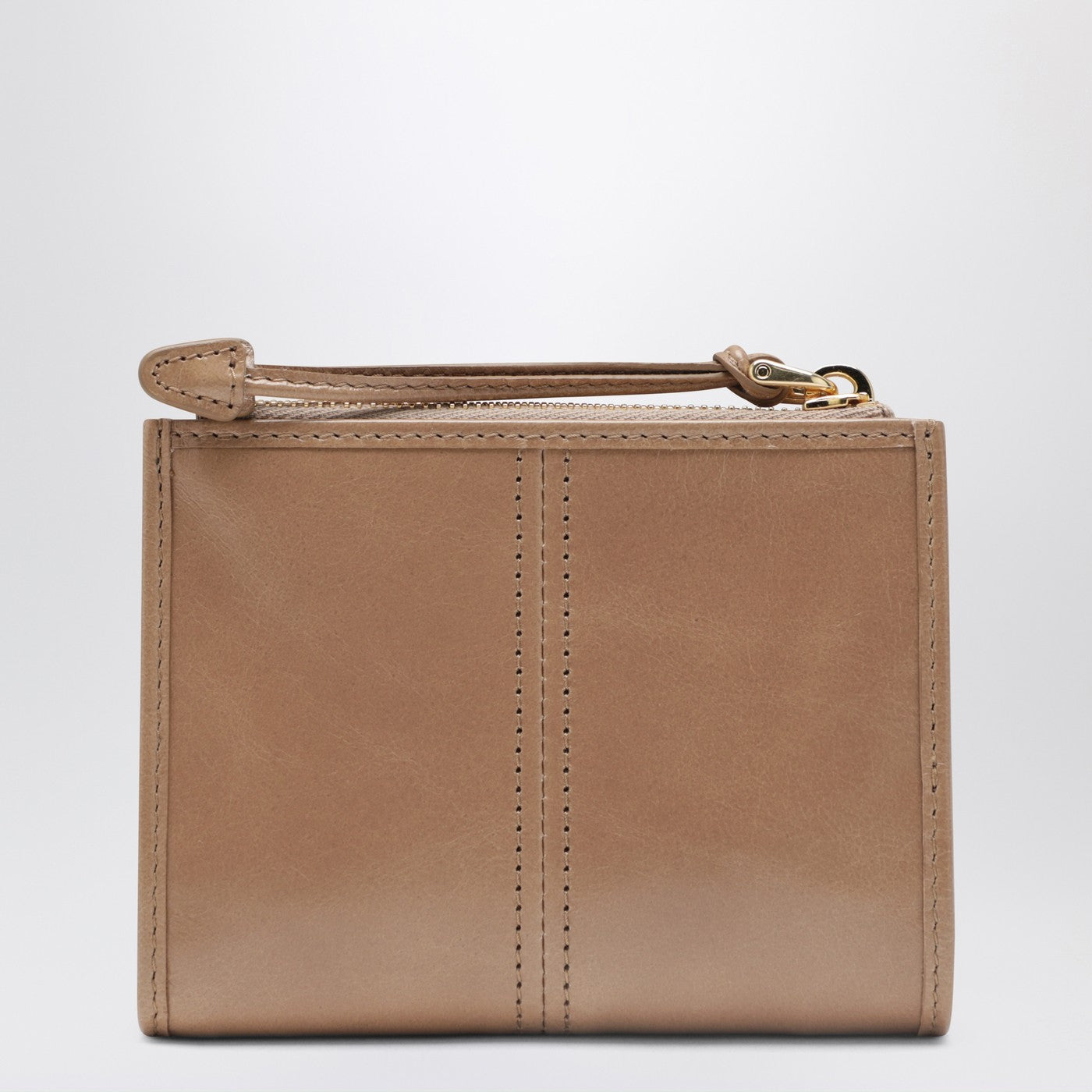 Small light pink leather wallet