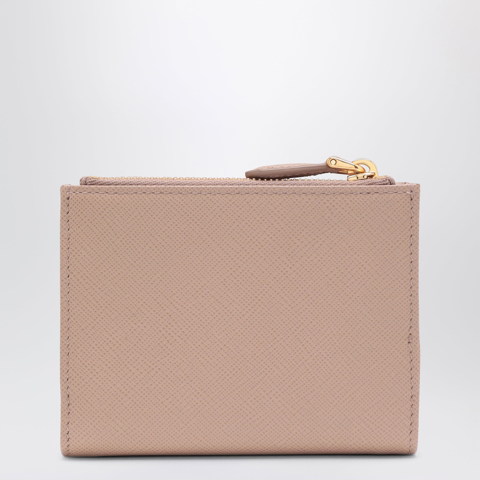 Powder pink Saffiano leather wallet