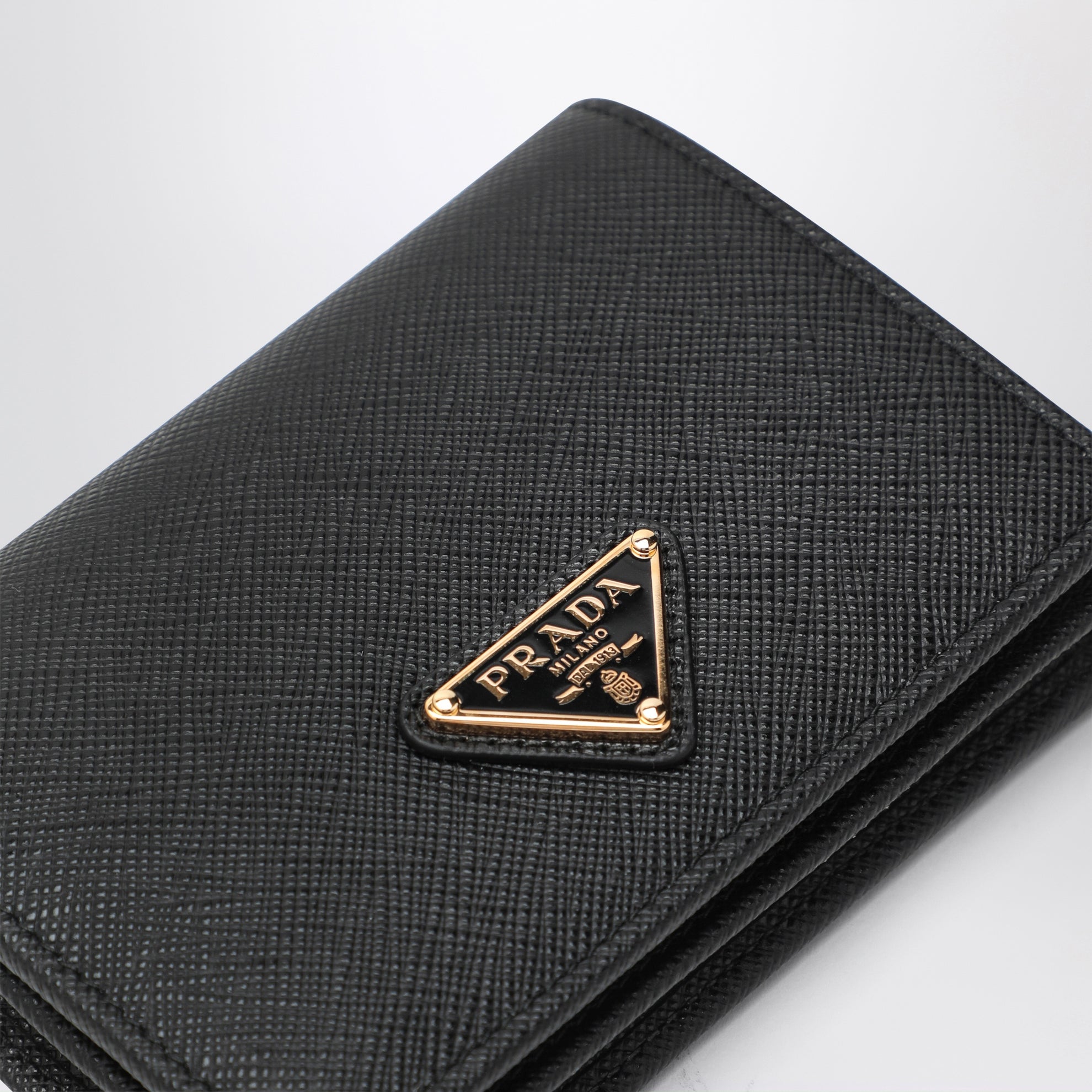 Black Saffiano leather small wallet