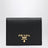 Petit portefeuille noir en cuir saffiano