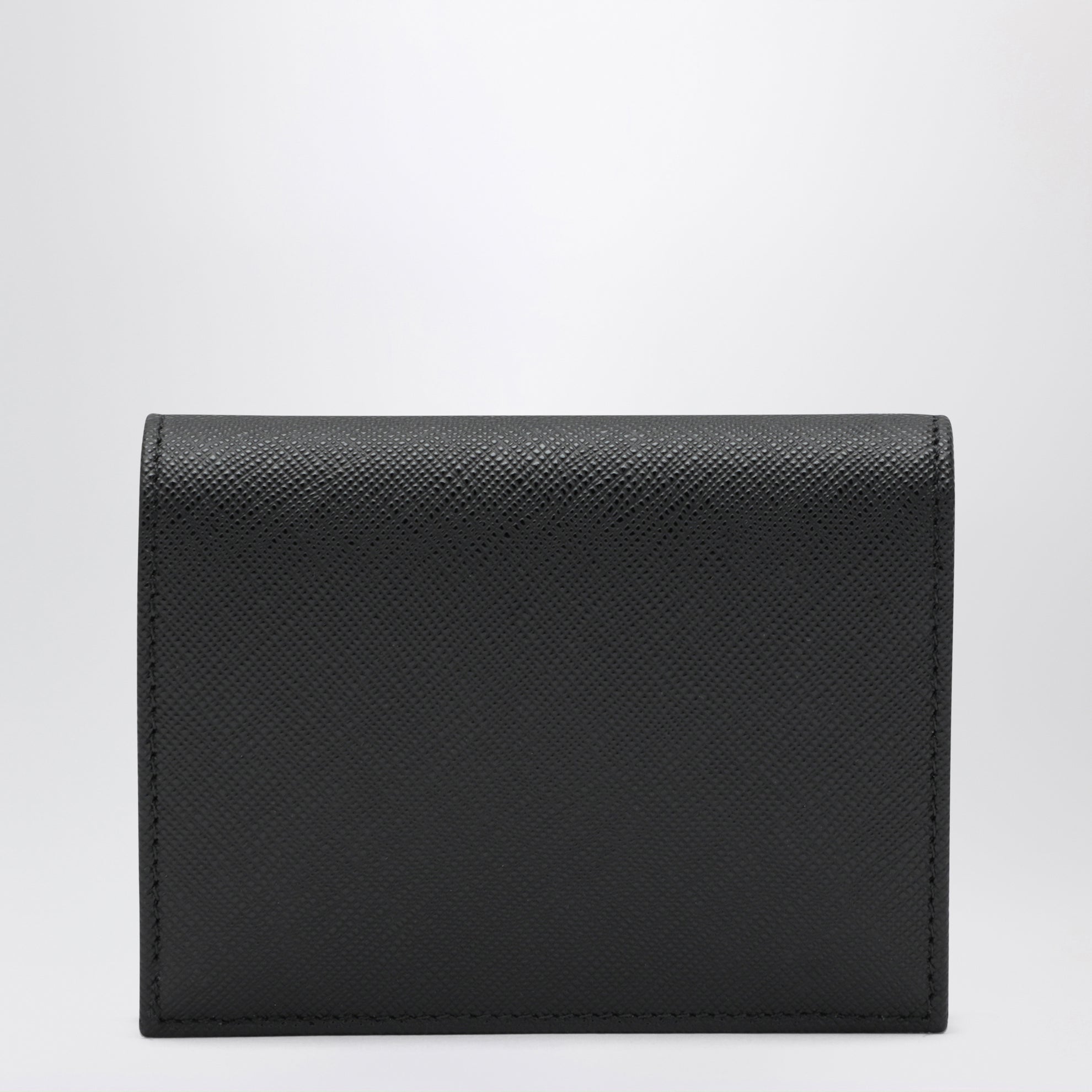 Petit portefeuille noir en cuir saffiano