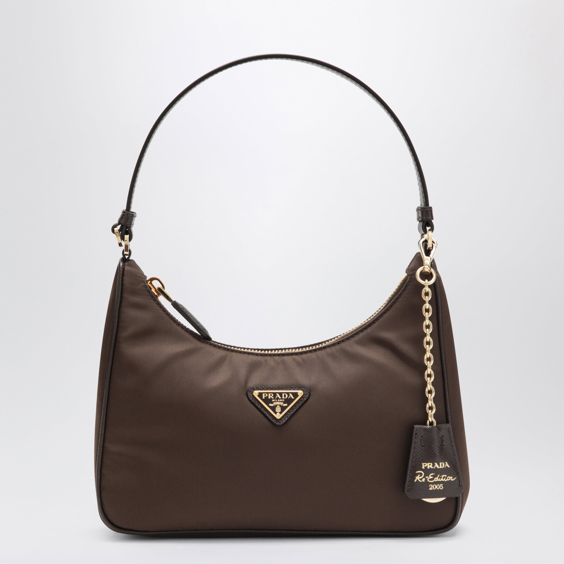 Borsa Re-Edition 2005 in Re-Nylon e Saffiano color bruciato