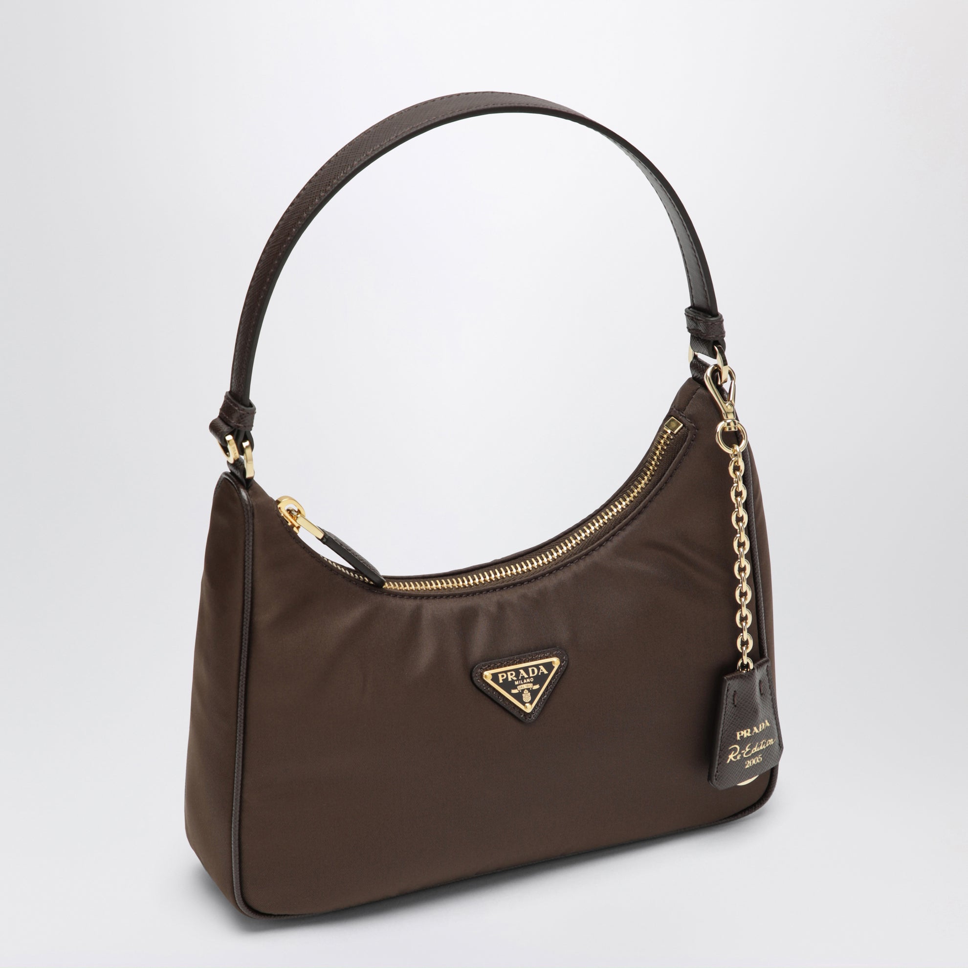 Borsa Re-Edition 2005 in Re-Nylon e Saffiano color bruciato