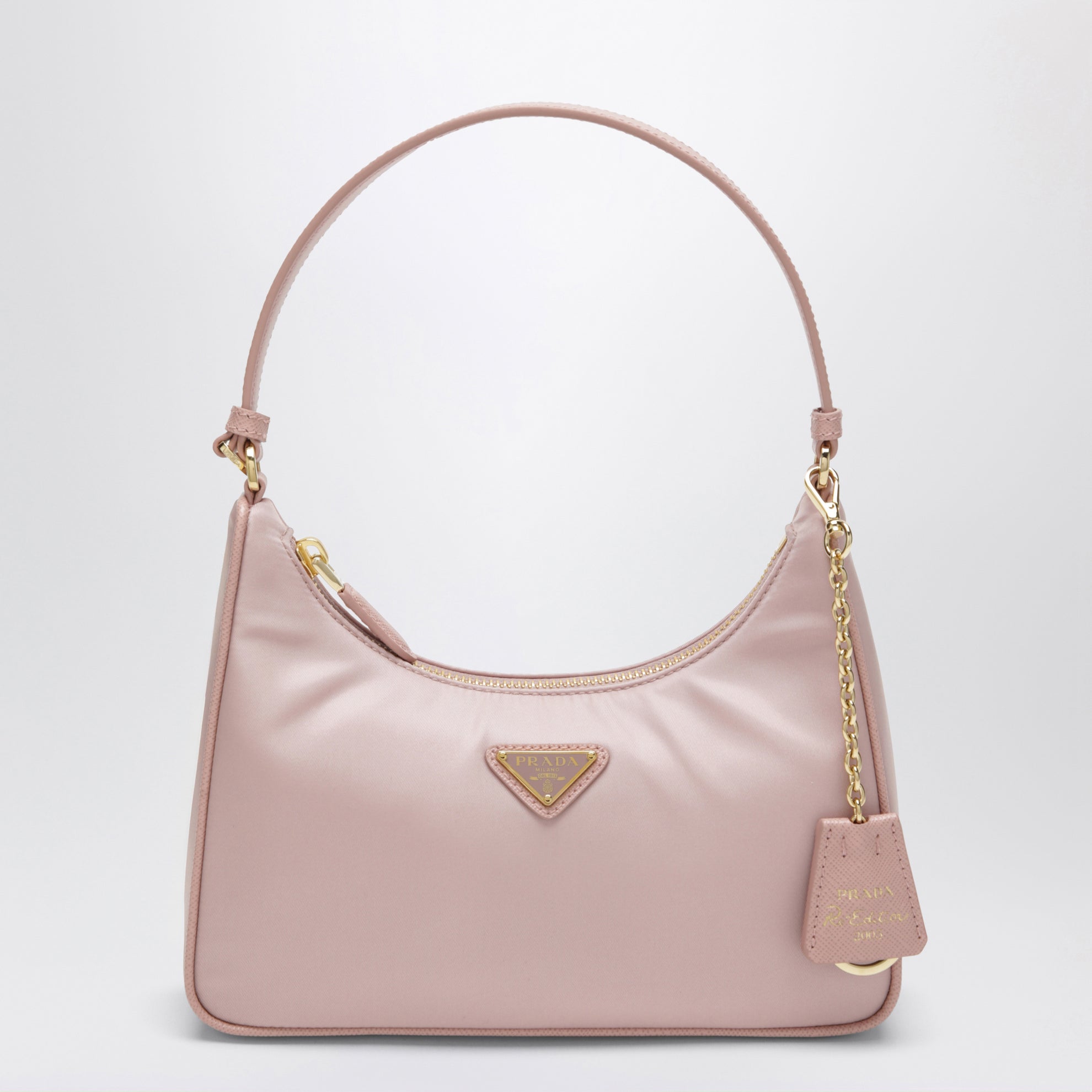 Re-Edition 2005 bag in Pesco pink Re-Nylon and Saffiano leather