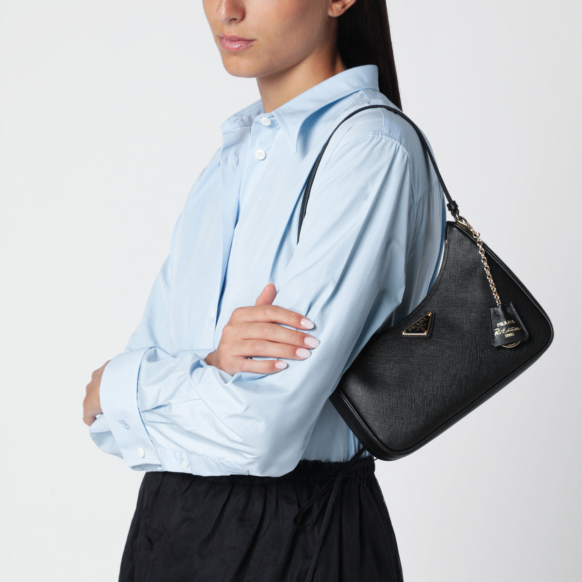 Re-Edition 2005 Mini Bag in Black Saffiano Leather