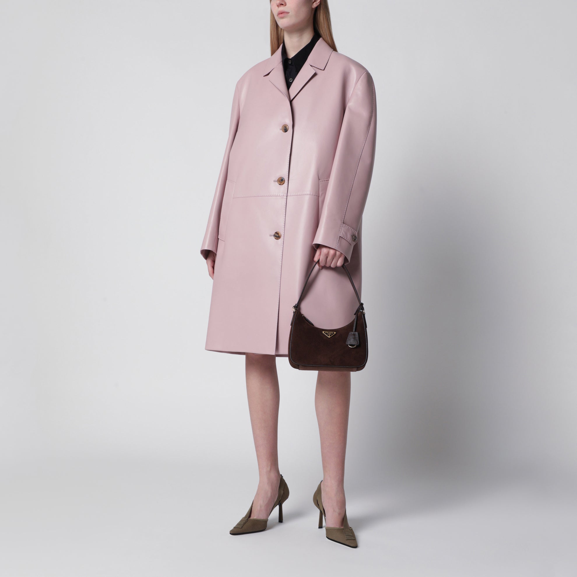 Prada Re-Edition 2005 mini bag in Moro suede leather