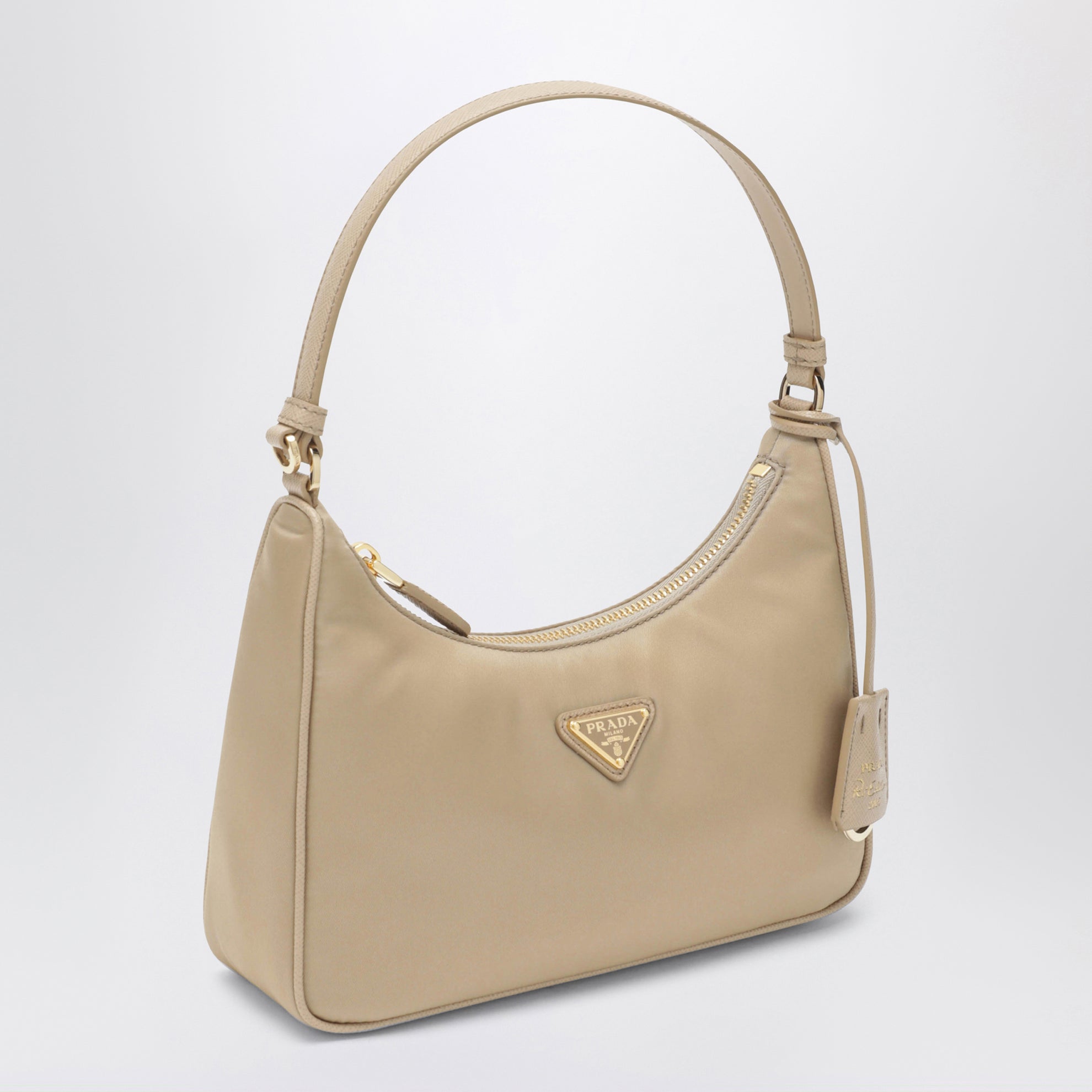 Re-Edition 2005 bag in camel Re-Nylon and Saffiano