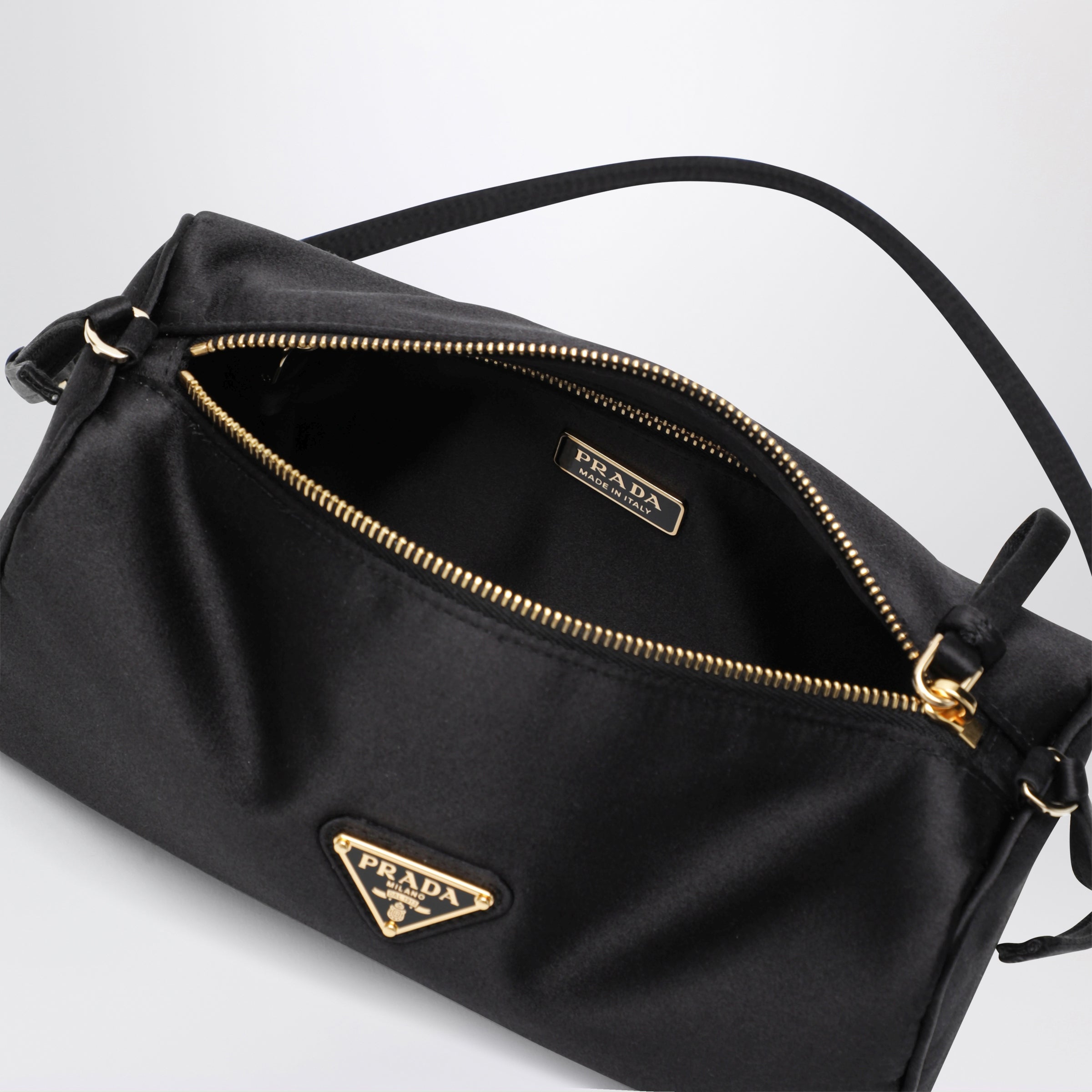 PRADA Black satin pouch | TheDoubleF