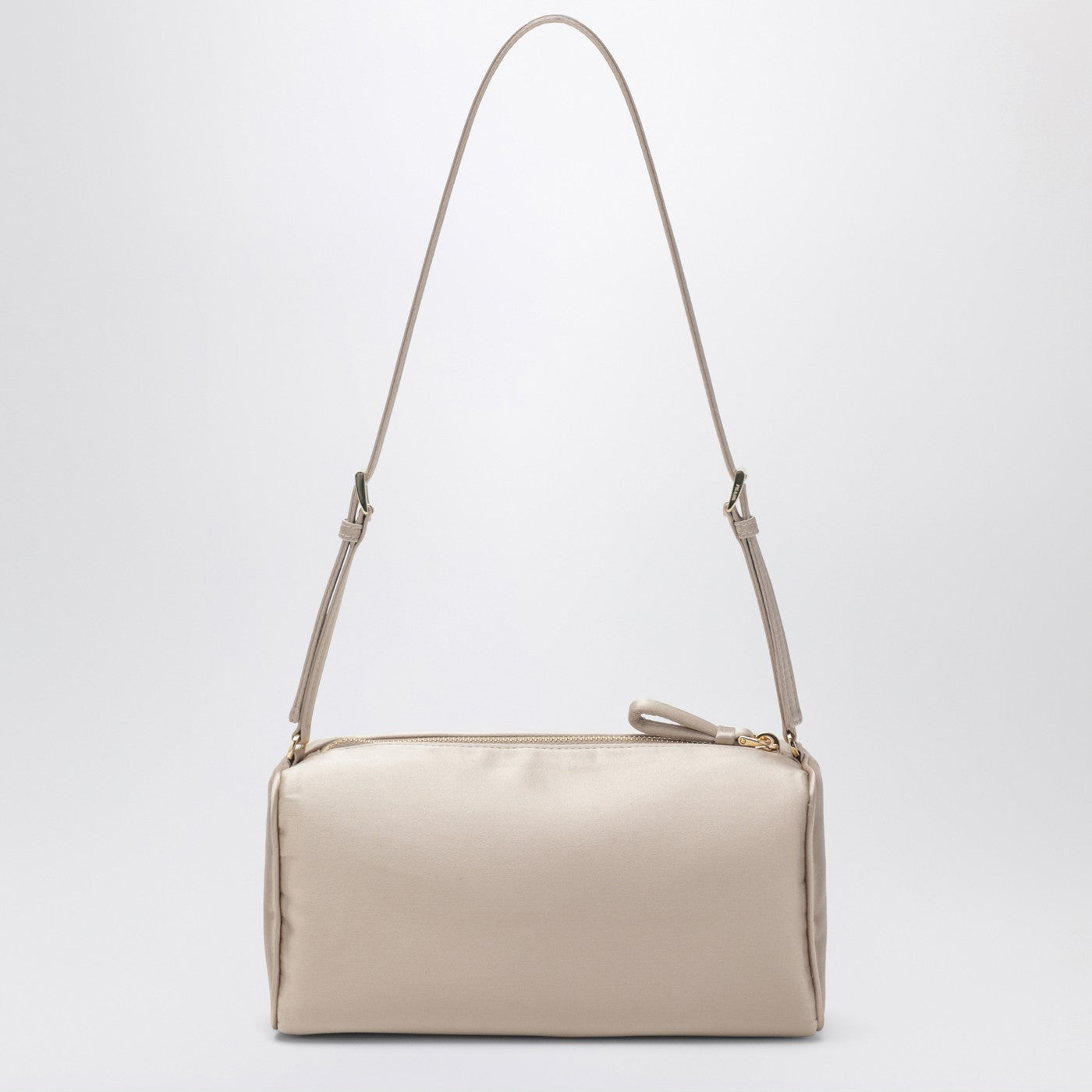 Cameo-colored satin pouch